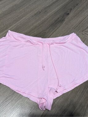 SKIMS Light Pink Sleep Shorts with Drawstring Waist
